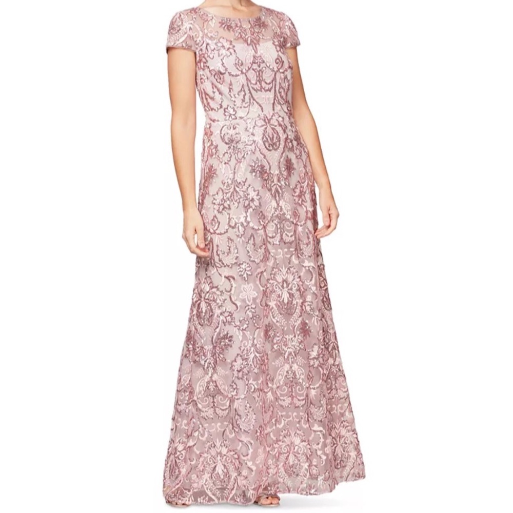 Alex Evenings Petite Embellished Embroidered Gown